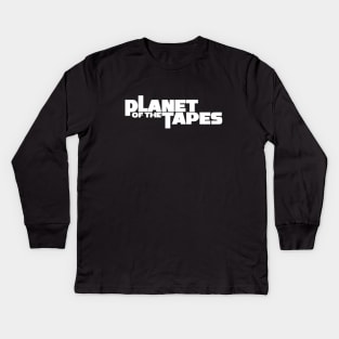 PLANET OF THE TAPES #2 (WHT) Kids Long Sleeve T-Shirt